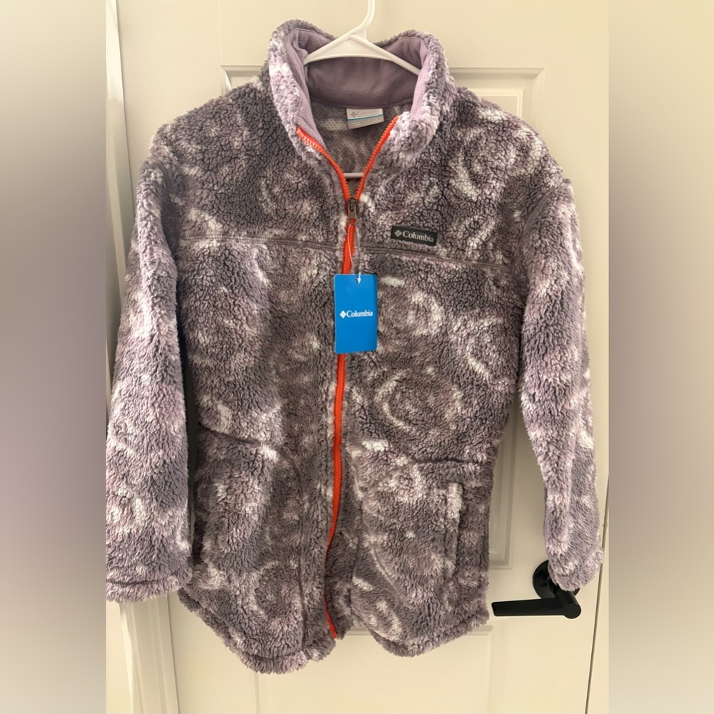 Girls NWT Size Large 14-16 Columbia Fuzzy Jacket in Purple